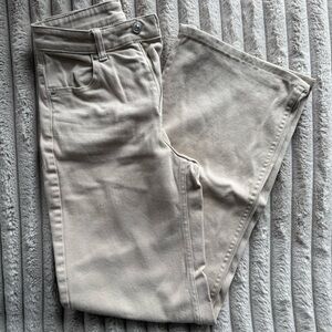 H&M Women's Straight Leg Jeans in Beige